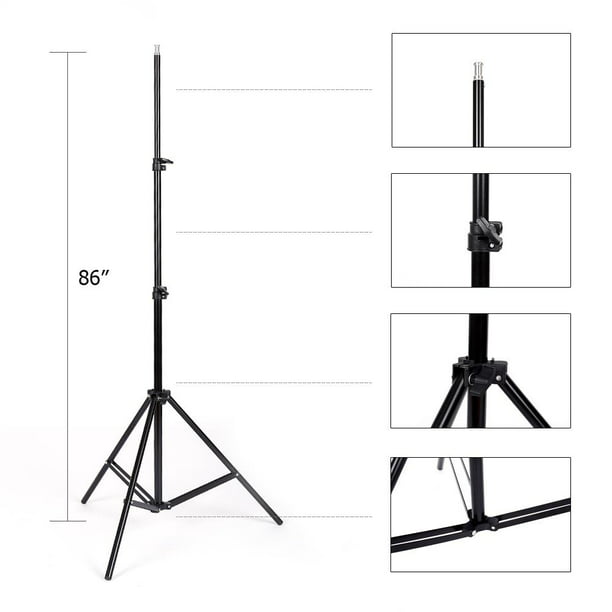 Teerwere Photography Light Stand Studio Photography Light Tripod Stand Adjustable Aluminum Alloy Color : Black, Size : 210cm 